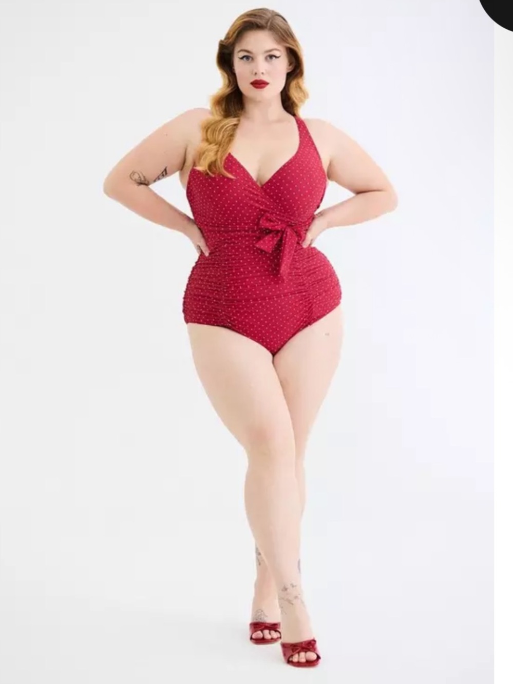 TORRID RETRO CHIC 1X NWTS VINTAGE STYLE UNDERWIRE SUIT W/ polka dots - Picture 3 of 9